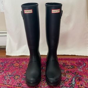 Tall Hunter Rain Boots Matte Black